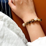 Natural Picture Jasper & White Fossil Bracelet - floysun