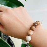 Natural Picture Jasper & White Fossil Bracelet - floysun