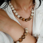 Natural Picture Jasper & White Fossil Necklace - floysun