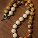 Natural Picture Jasper & White Fossil Necklace - floysun