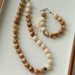 Natural Picture Jasper & White Fossil Necklace - floysun