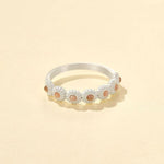 Natural Pink Moonstone Eternity Band Ring - floysun