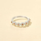Natural Pink Moonstone Eternity Band Ring - floysun