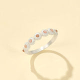Natural Pink Moonstone Eternity Band Ring - floysun