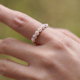 Natural Pink Moonstone Eternity Band Ring - floysun