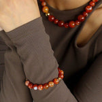 Natural Red Onyx Beaded Bracelet - floysun