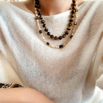 Natural Shell & Tiger Eye Stone Necklace – Earthy Boho Chic - floysun