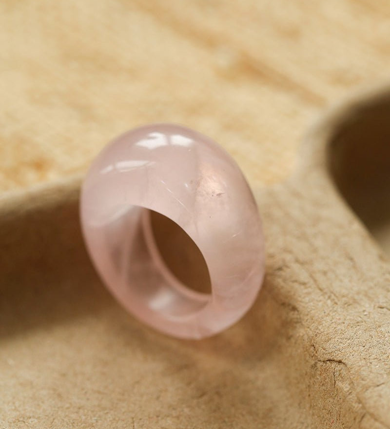 Natural Stone Balloon Ring - Rose Quartz - floysun
