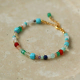 Natural Stone Colored Stone Beaded Bracelet