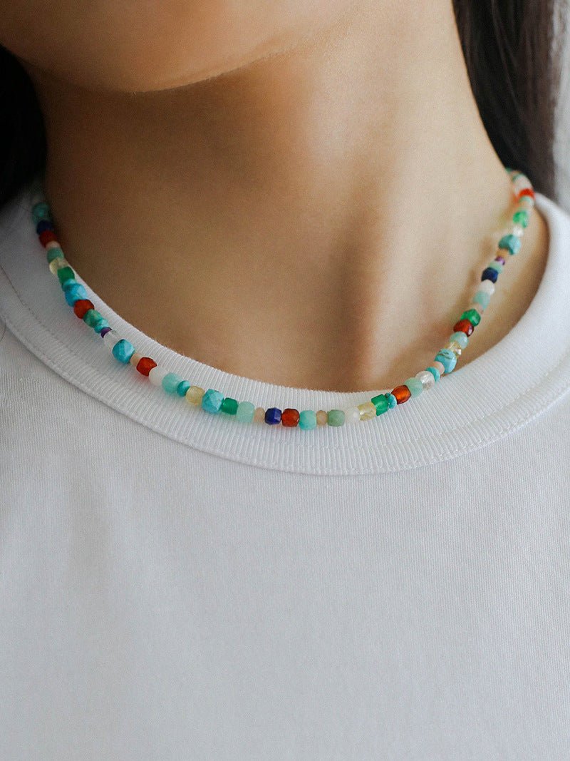 Natural Stone Colored Stone Beaded Necklaces - floysun