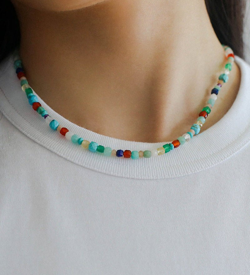 Natural Stone Colored Stone Beaded Necklaces - floysun