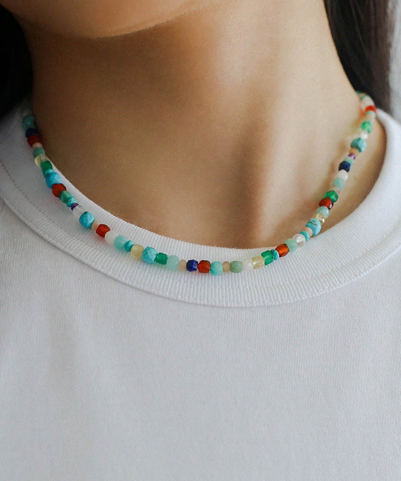 Natural Stone Colored Stone Beaded Necklaces - floysun