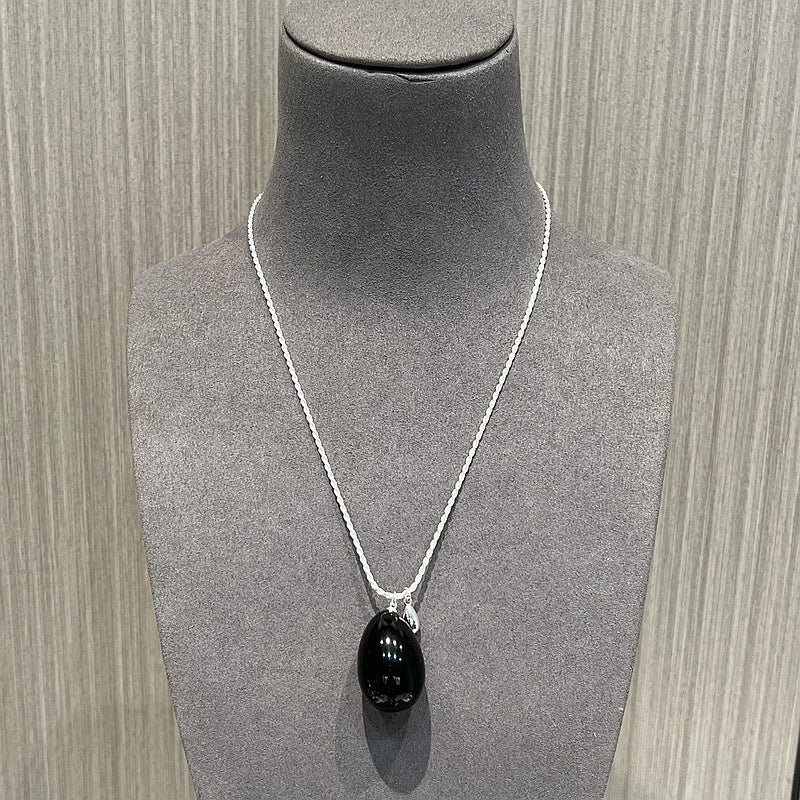 Natural Stone Egg Pendants Necklaces - Spotted Stone - floysun