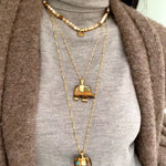 Natural Stone Elephant Pendant Necklace Tiger’s Eye / Green Aventurine - floysun