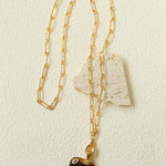 Natural Stone Elephant Pendant Necklace Tiger’s Eye / Green Aventurine - floysun