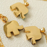 Natural Stone Elephant Pendant Necklace Tiger’s Eye / Green Aventurine - floysun