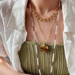 Natural Stone Elephant Pendant Necklace Tiger’s Eye / Green Aventurine - floysun