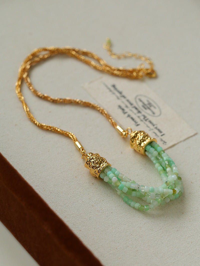 Natural Stone Multi - Layer Twist “Smile” Necklace - floysun