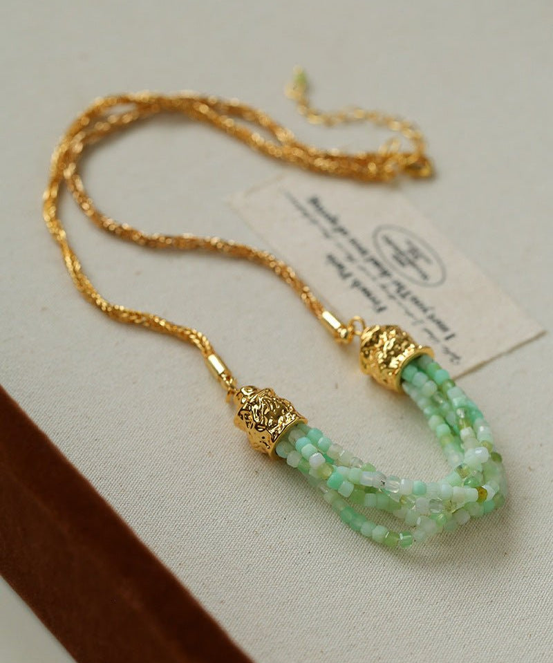 Natural Stone Multi - Layer Twist “Smile” Necklace - floysun