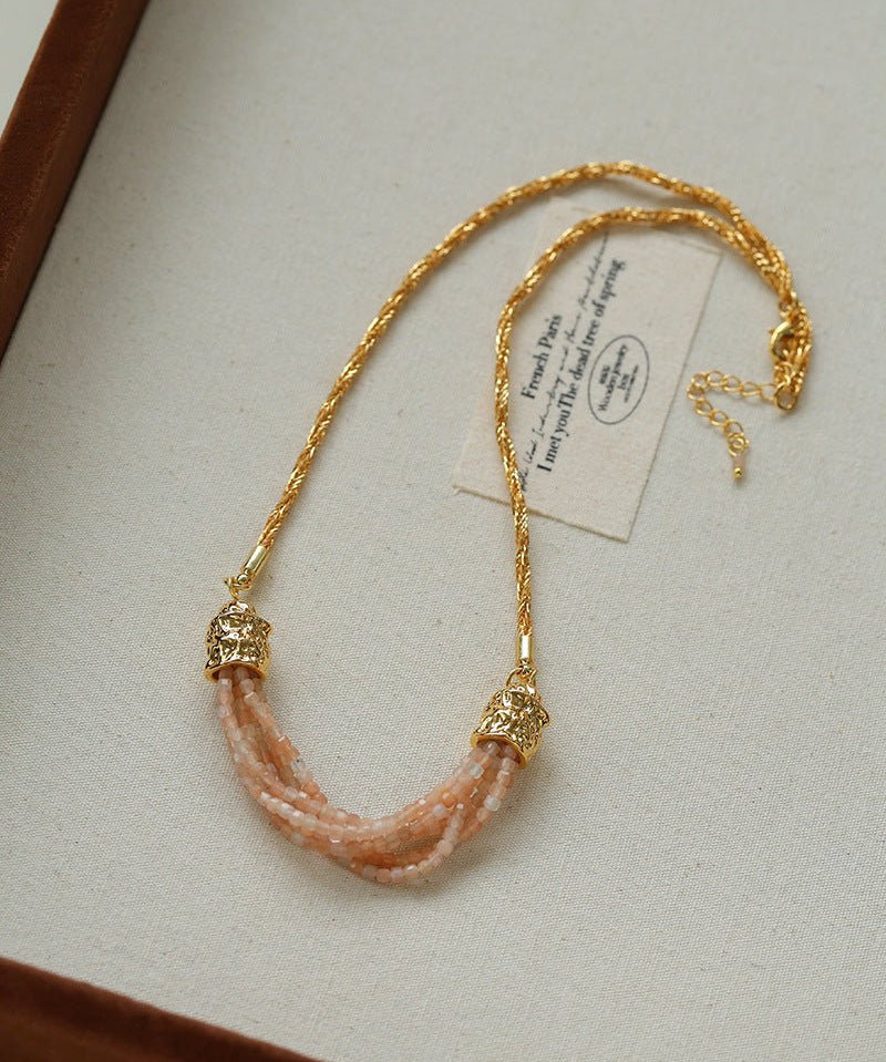 Natural Stone Multi - Layer Twist “Smile” Necklace - floysun