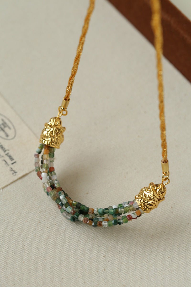 Natural Stone Multi - Layer Twist “Smile” Necklace - floysun