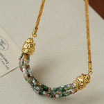 Natural Stone Multi - Layer Twist “Smile” Necklace - floysun