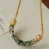 Natural Stone Multi - Layer Twist “Smile” Necklace - floysun