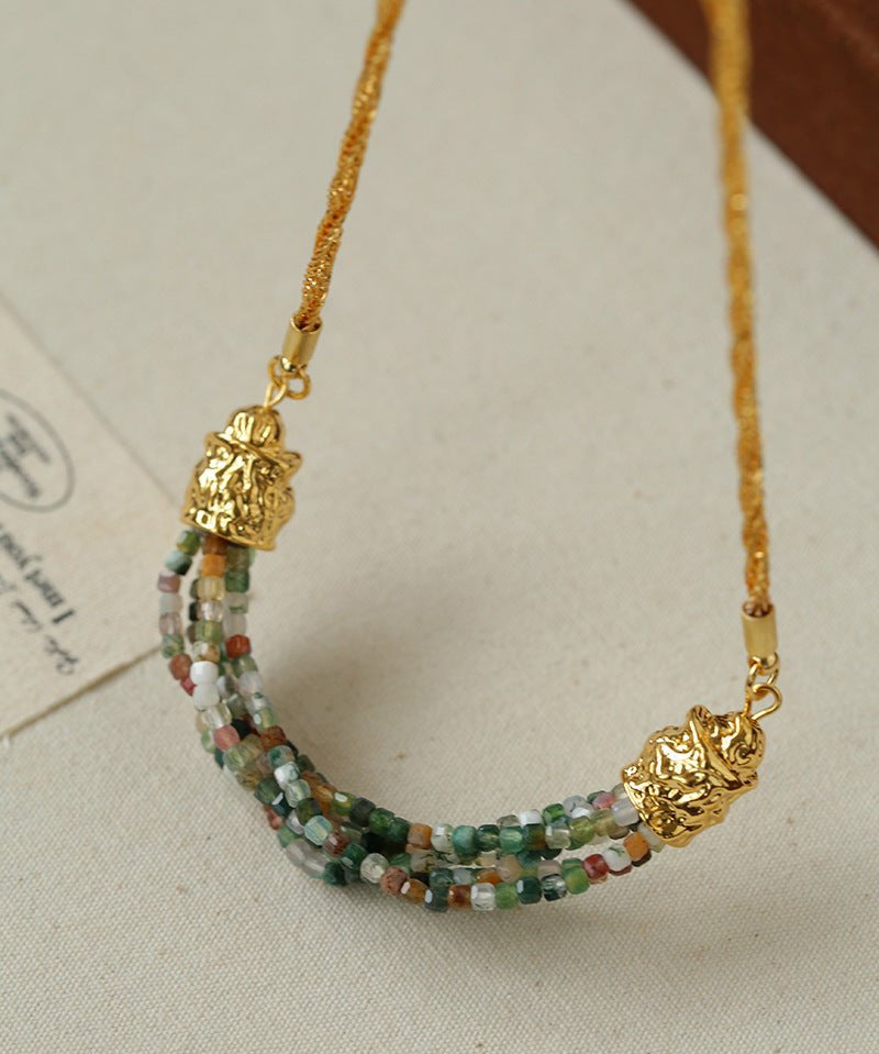Natural Stone Multi - Layer Twist “Smile” Necklace - floysun