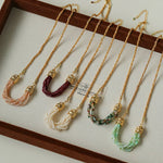 Natural Stone Multi - Layer Twist “Smile” Necklace - floysun