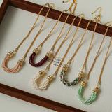 Natural Stone Multi - Layer Twist “Smile” Necklace - floysun