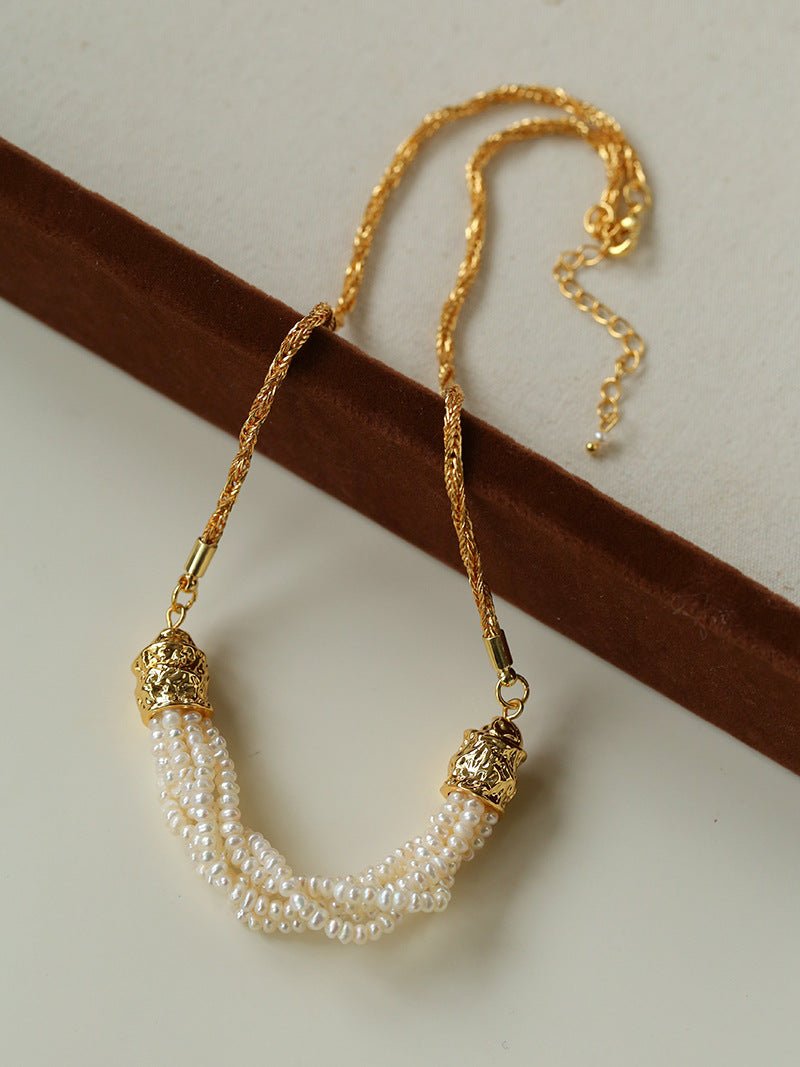 Natural Stone Multi - Layer Twist “Smile” Necklace - floysun