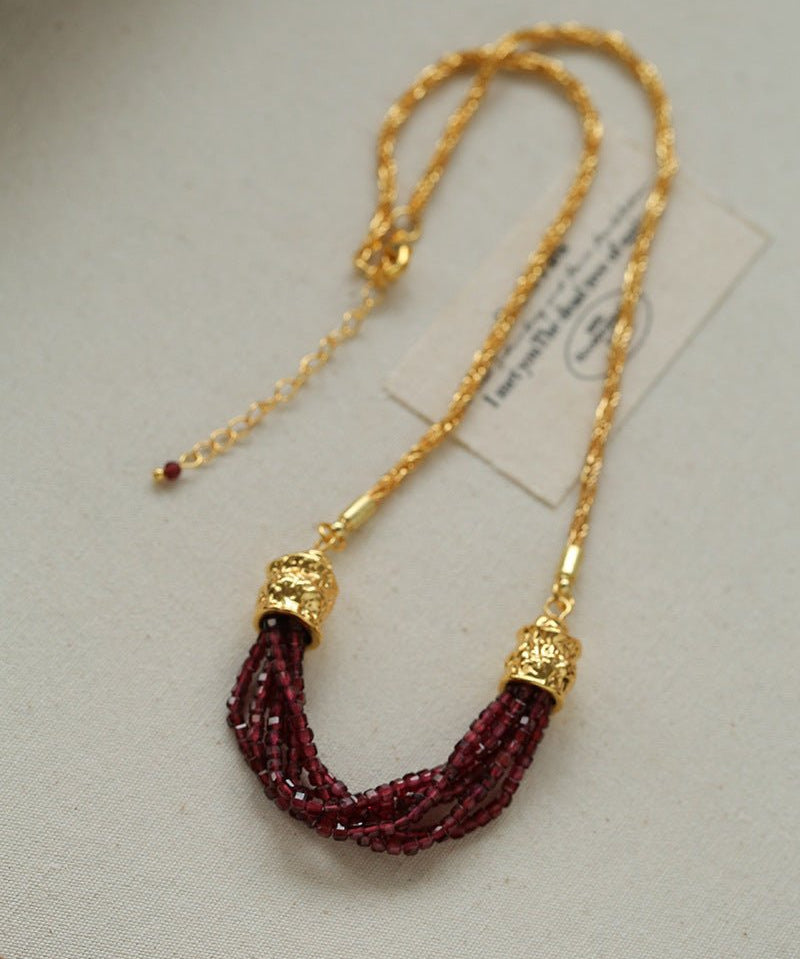 Natural Stone Multi - Layer Twist “Smile” Necklace - floysun