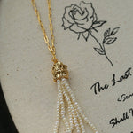 Natural Stone Tassel Necklace – Pearl, Sunstone, Australian Jade, Garnet, Moss Agate - floysun