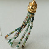 Natural Stone Tassel Necklace – Pearl, Sunstone, Australian Jade, Garnet, Moss Agate - floysun