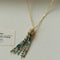Natural Stone Tassel Necklace – Pearl, Sunstone, Australian Jade, Garnet, Moss Agate - floysun
