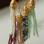 Natural Stone Tassel Necklace – Pearl, Sunstone, Australian Jade, Garnet, Moss Agate - floysun