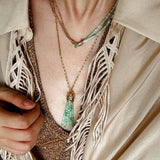 Natural Stone Tassel Necklace – Pearl, Sunstone, Australian Jade, Garnet, Moss Agate - floysun