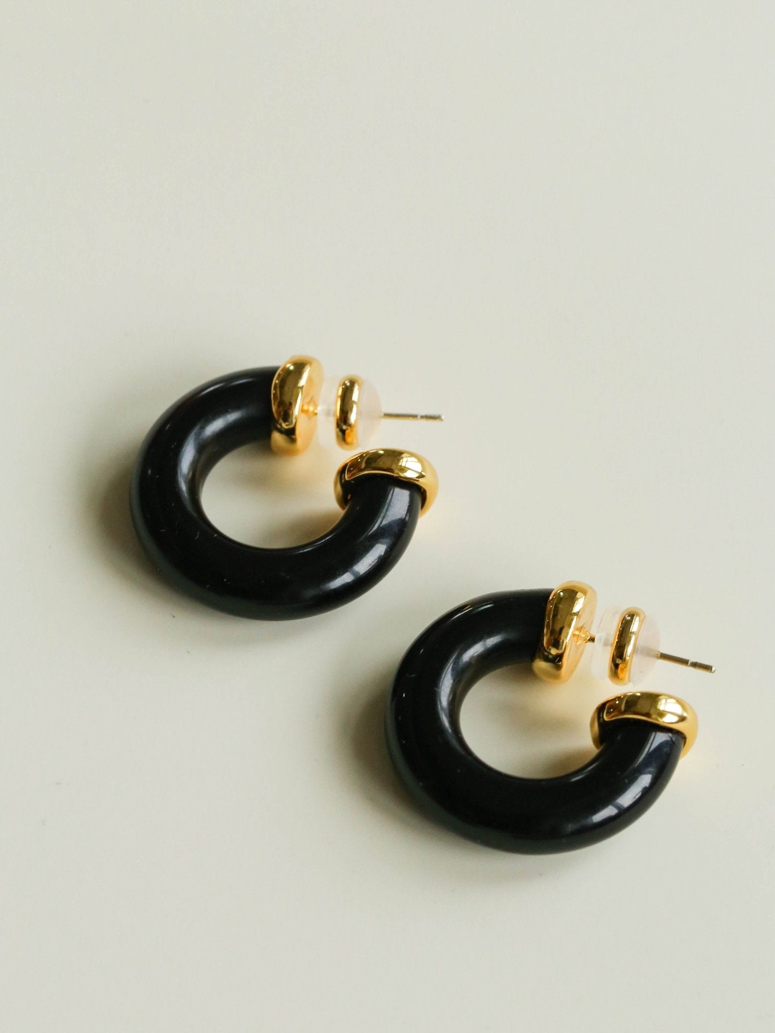 Natural Tiger’s Eye & Red Stone & Black Onyx Hoop Earrings - floysun