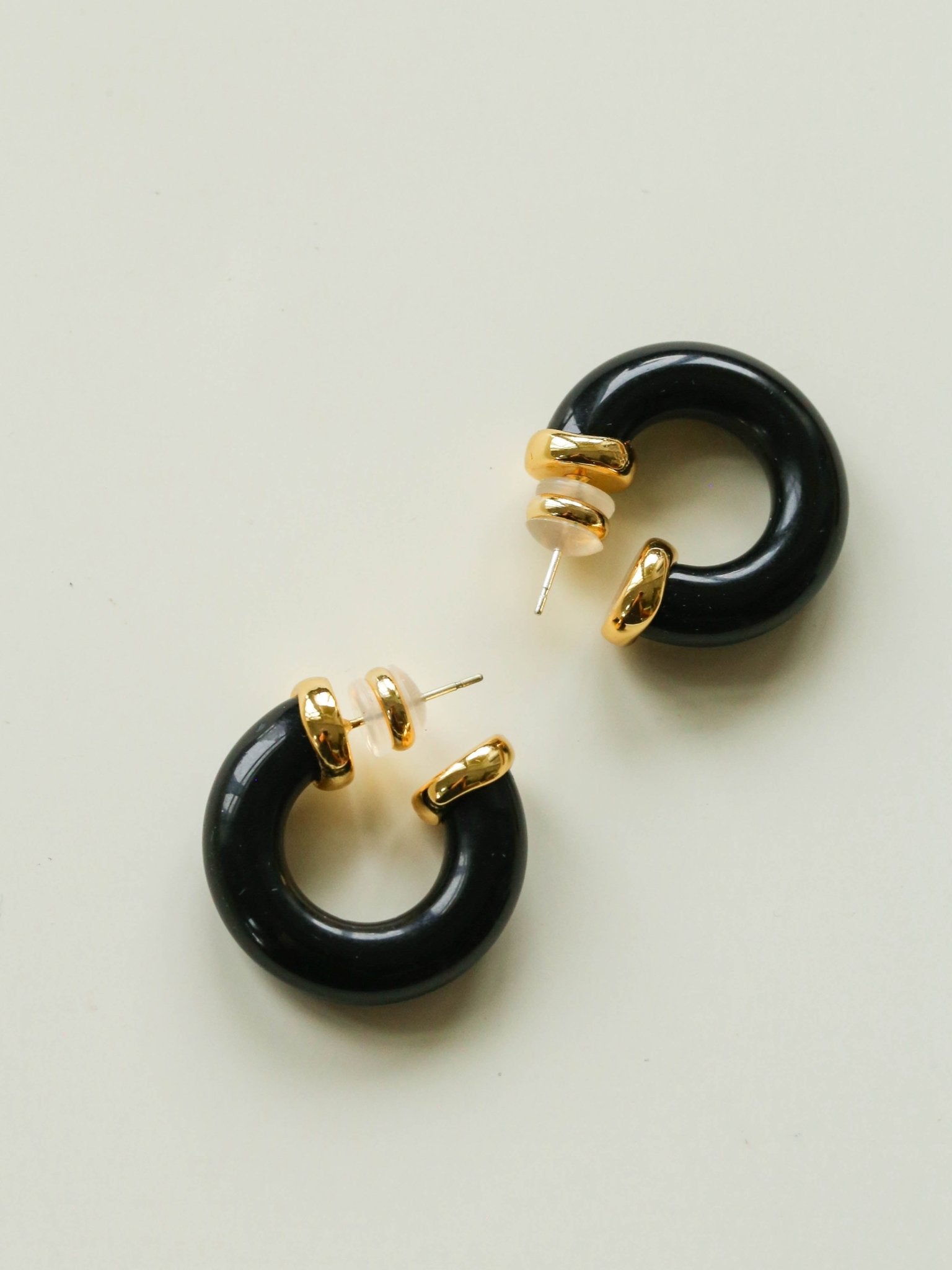 Natural Tiger’s Eye & Red Stone & Black Onyx Hoop Earrings - floysun