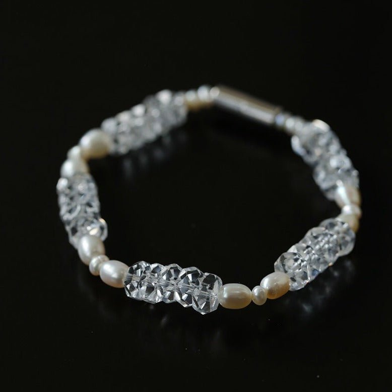 Natural White Crystal Abacus Bead Bracelet - floysun