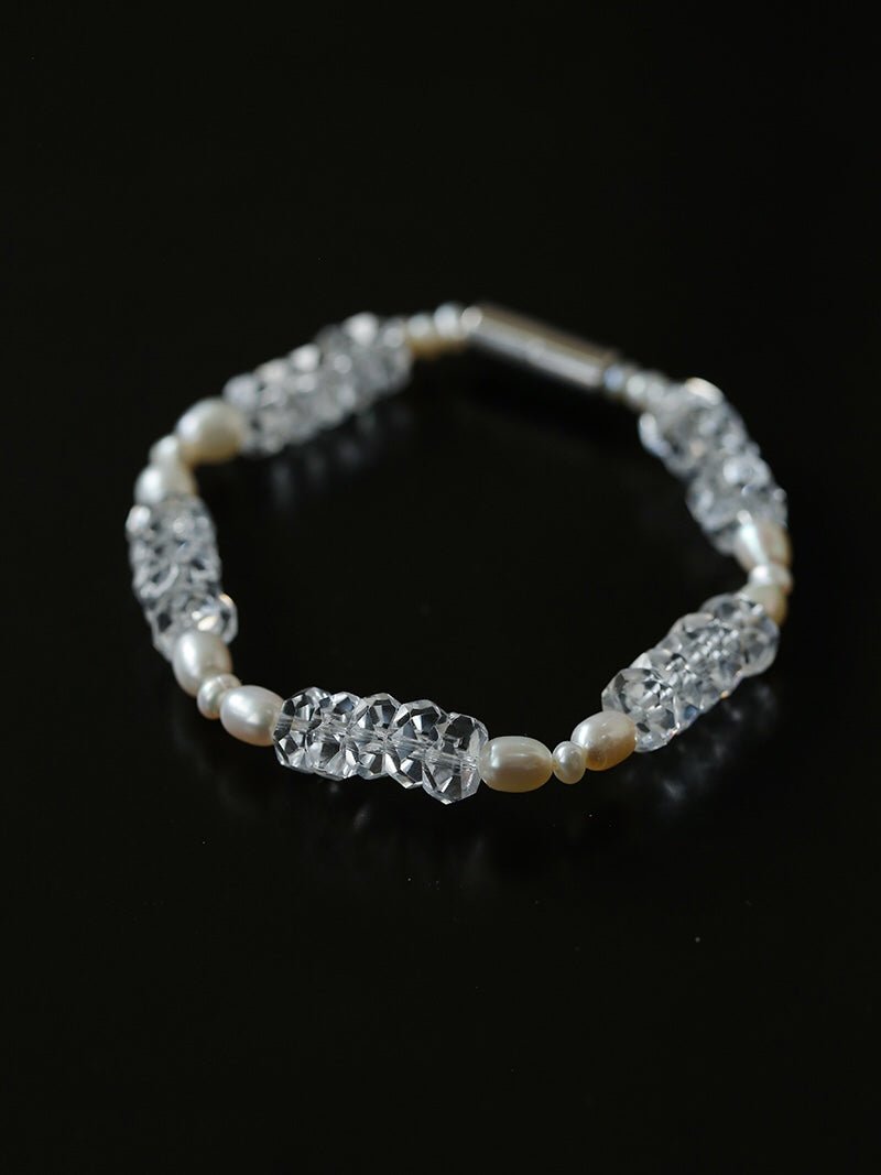 Natural White Crystal Abacus Bead Bracelet - floysun