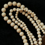 Natural White Fossil Stone Graduated Bead Tassel Long Necklace - floysun