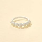 Natural White Moonstone Eternity Band Ring - floysun