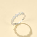 Natural White Moonstone Eternity Band Ring - floysun