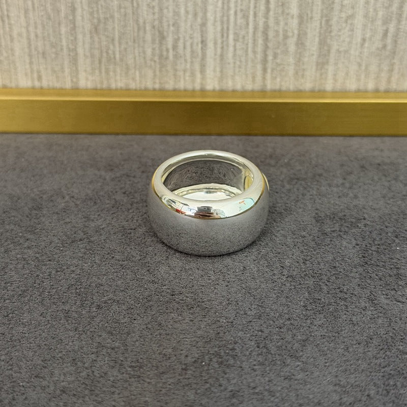 Natural Yellow Jade Smooth Wide Band Ring - floysun