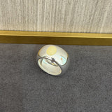 Natural Yellow Jade Smooth Wide Band Ring - floysun