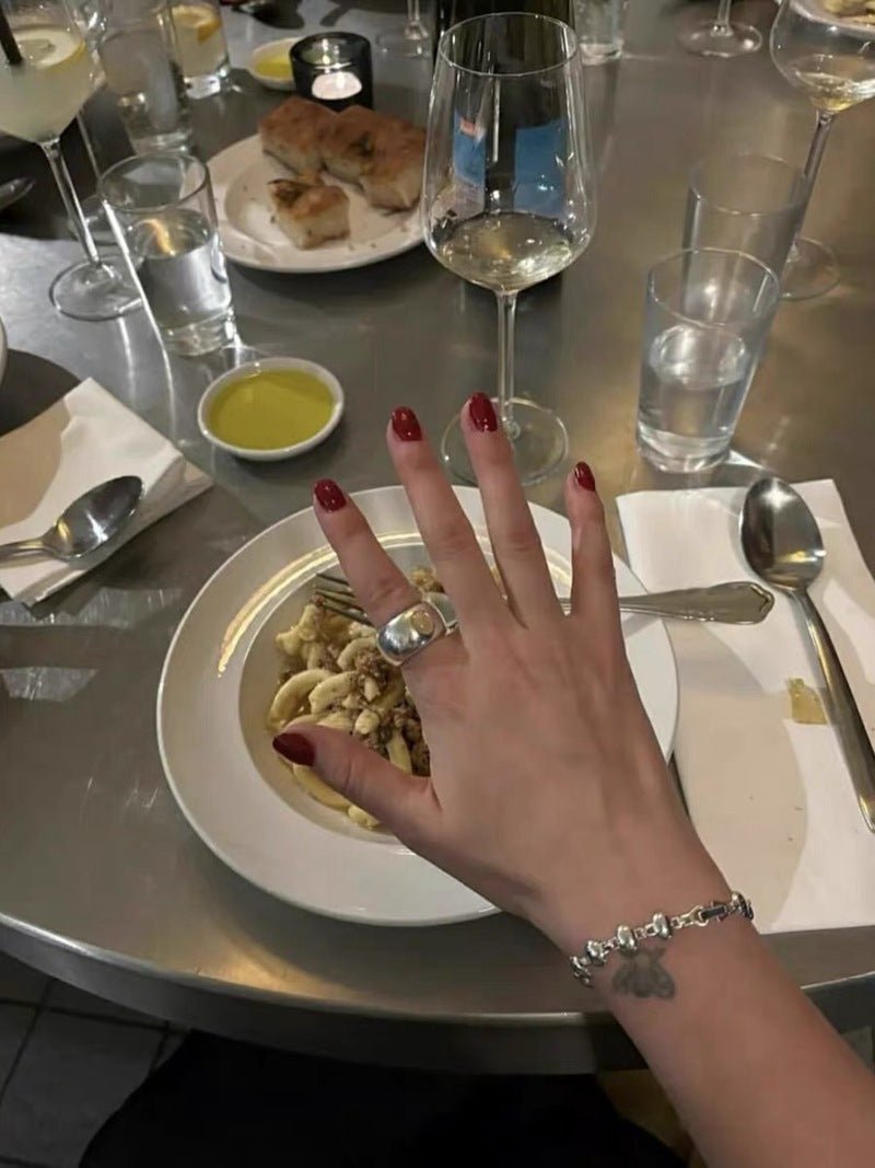 Natural Yellow Jade Smooth Wide Band Ring - floysun