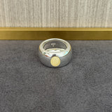 Natural Yellow Jade Smooth Wide Band Ring - floysun