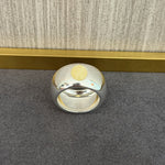 Natural Yellow Jade Smooth Wide Band Ring - floysun