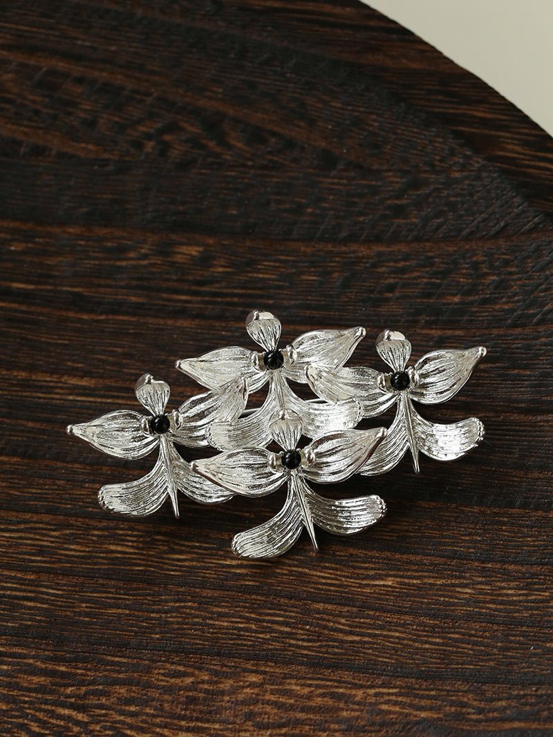 New Chinese Style Magnolia Agate Brooch - floysun